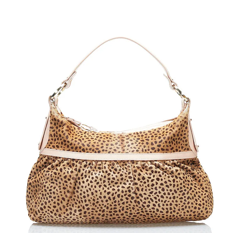 Fendi Leopard Leather Shoulder Bag - '10s