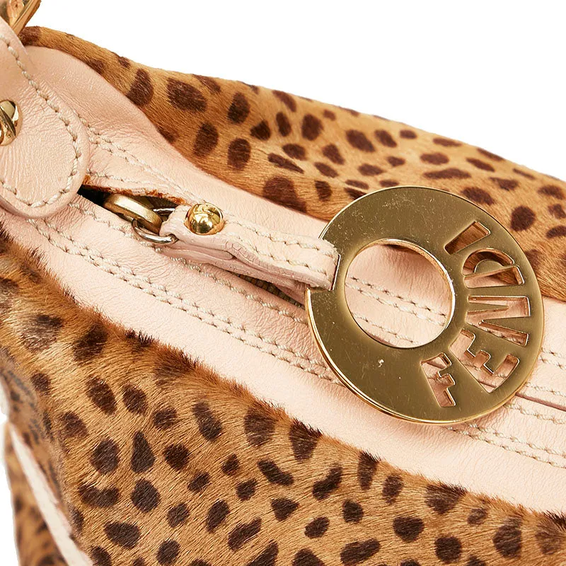 Fendi Leopard Leather Shoulder Bag - '10s