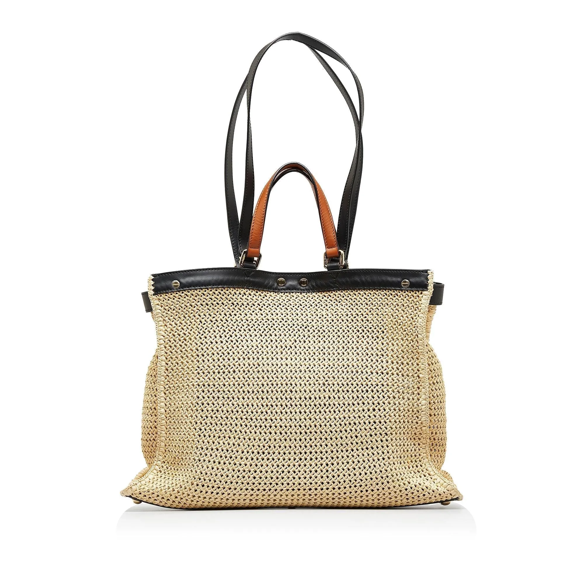 Fendi Medium Raffia Peekaboo X-Tote (SHG-XeawZy)