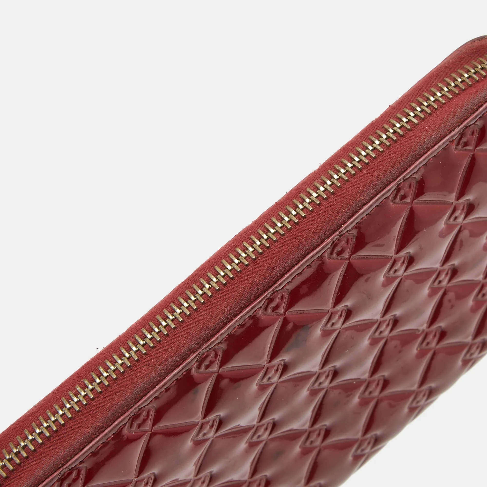 FENDI Red Patent Leather licious Continental Wallet