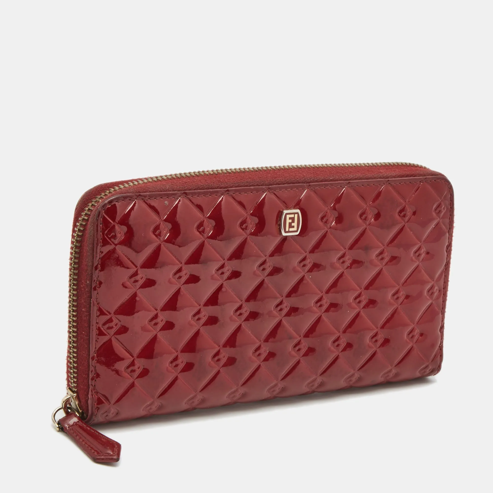 FENDI Red Patent Leather licious Continental Wallet