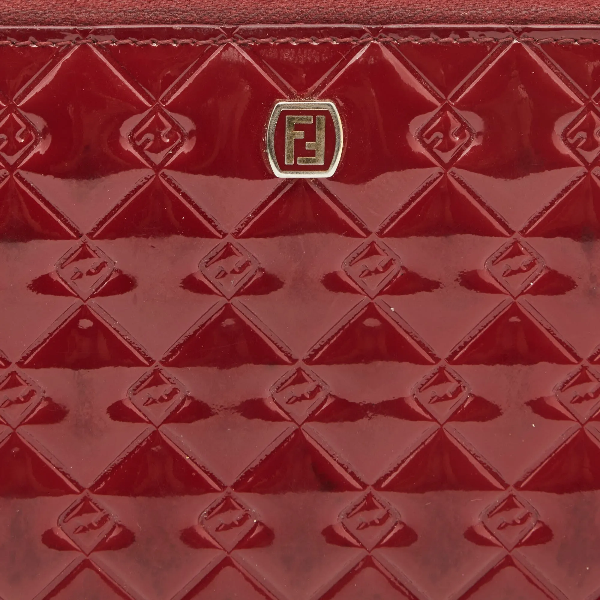 FENDI Red Patent Leather licious Continental Wallet