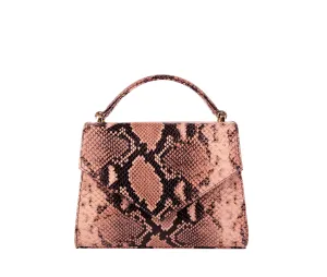 flo&sue Snake-embossed Top Handle Bag