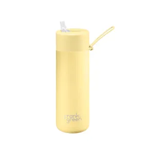 Frank Green Ceramic Reusable Bottle With Straw Lid 595ml/20oz - Buttermilk