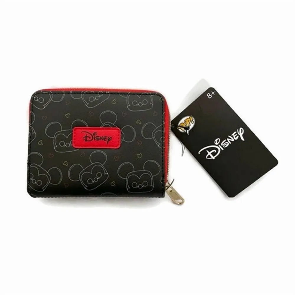 FUNKO POP WALLET: DISNEY ZIP AROUND - MICKEY HEAD AOP-BLK/RED