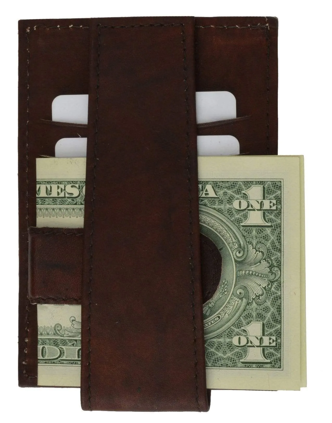 Genuine Leather Mens Zipper Change Purse Money Clip 2262 CF (C)