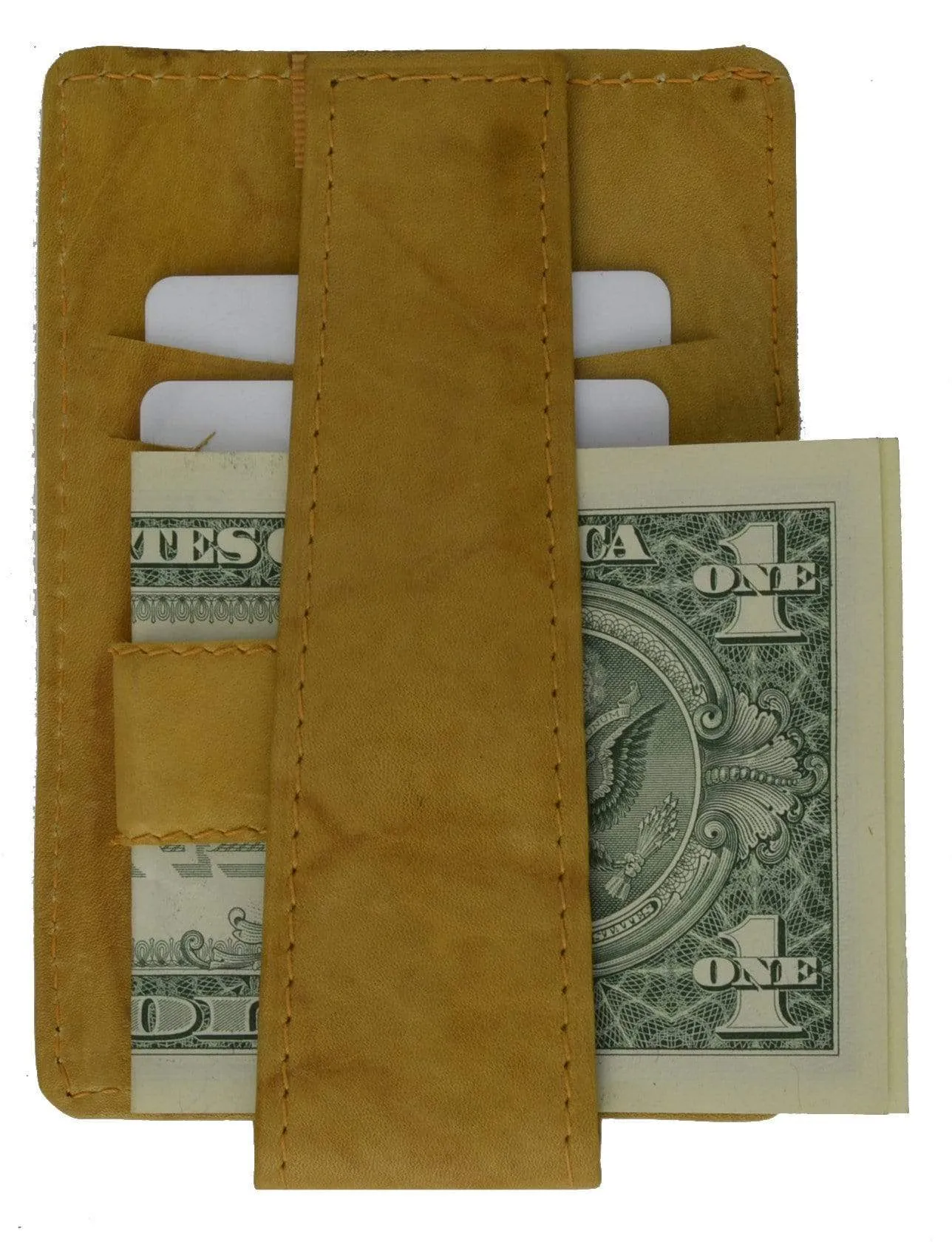 Genuine Leather Mens Zipper Change Purse Money Clip 2262 CF (C)