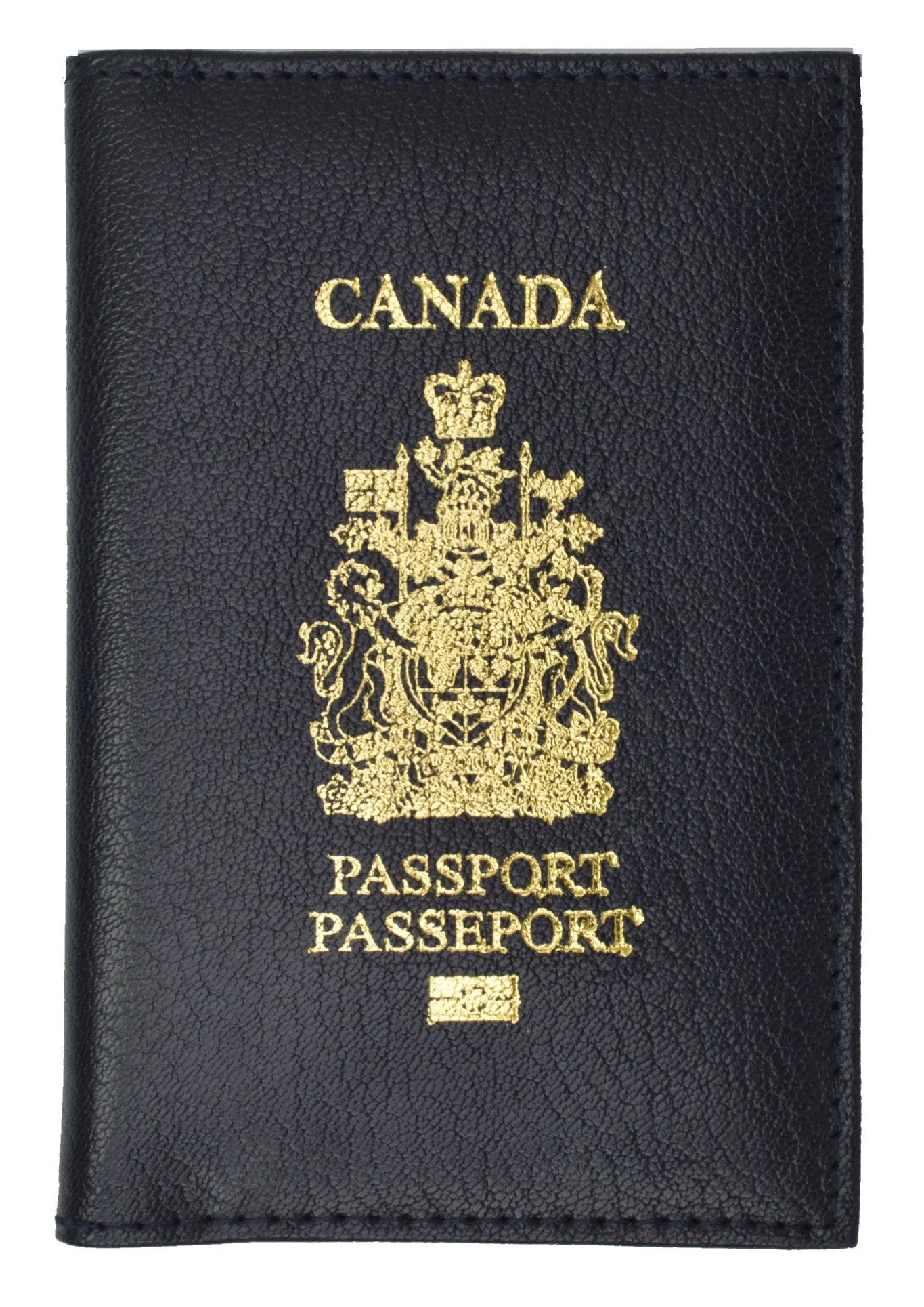 Genuine Leather Passport Wallet, Cover, Credit Card Holder with Canada Emblem Imprint for International Travel 601 Canada