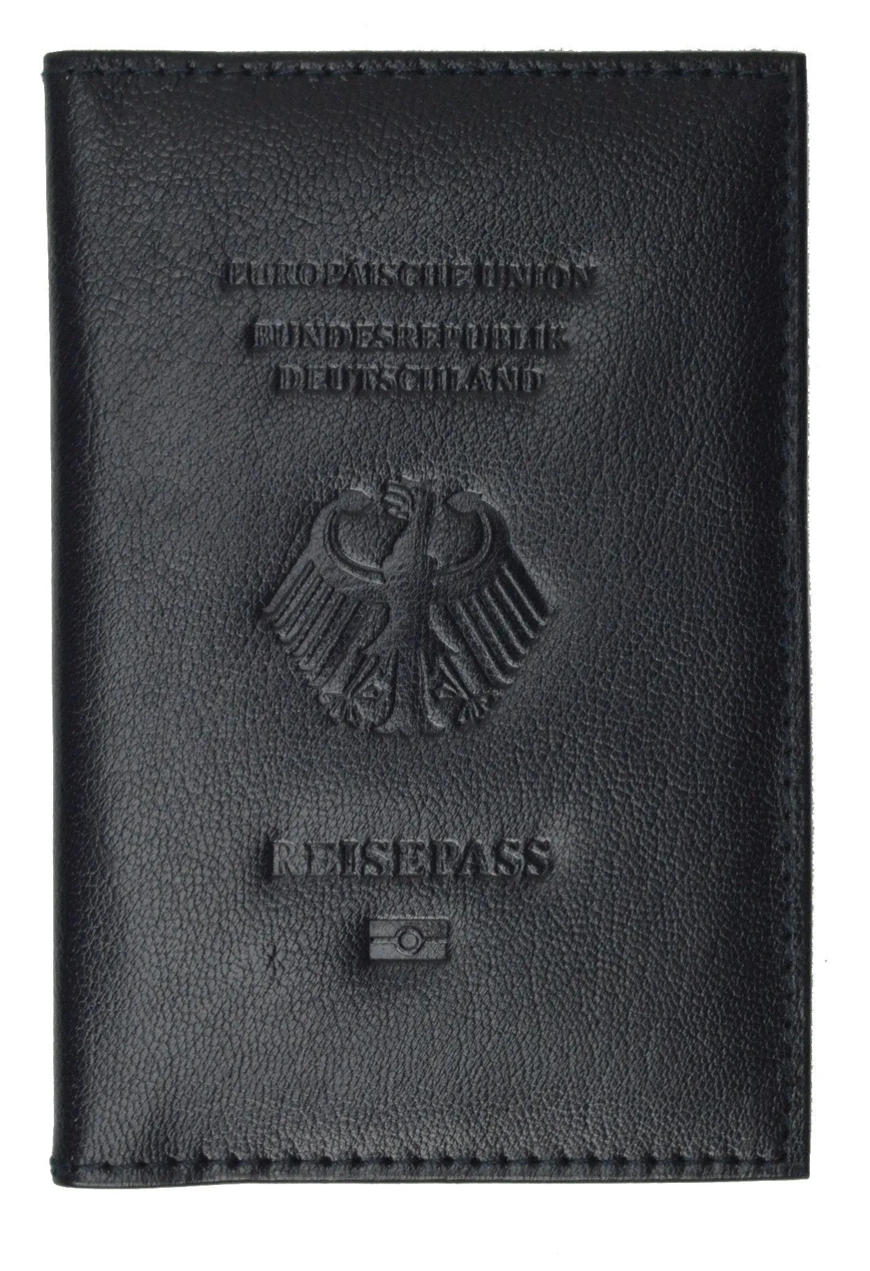 Genuine Leather Passport Wallet Credit card Holder with British Emblem Embossed for International Travel 601 BLIND UK