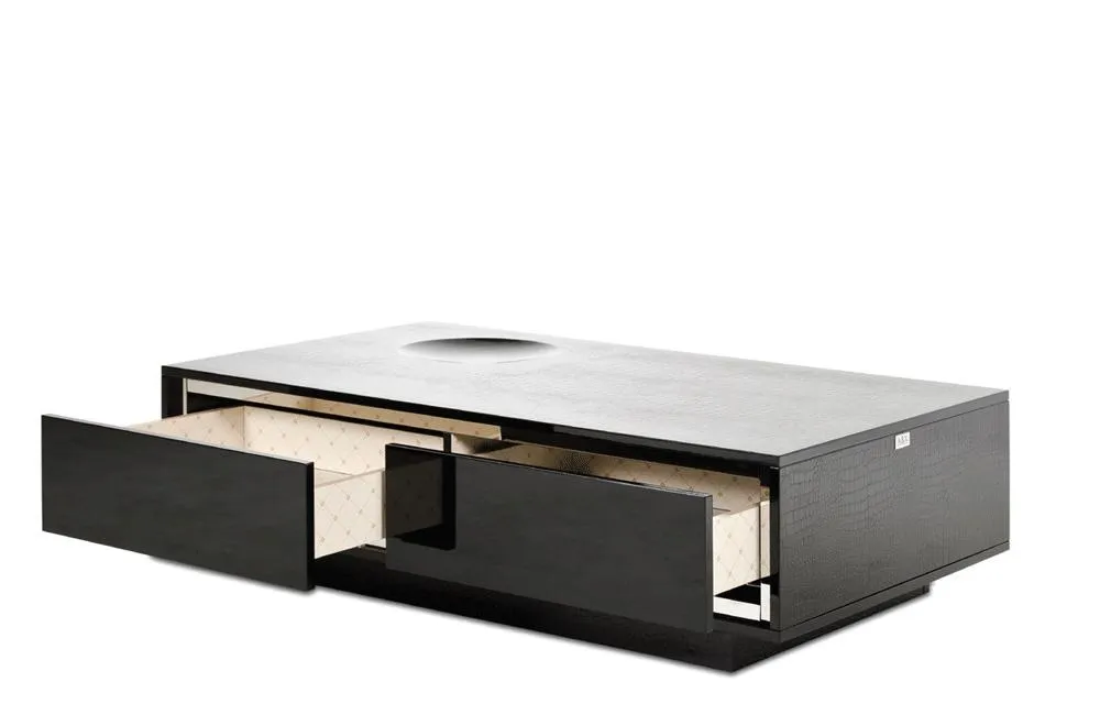 Grand Modern Black Lacquer Coffee Table