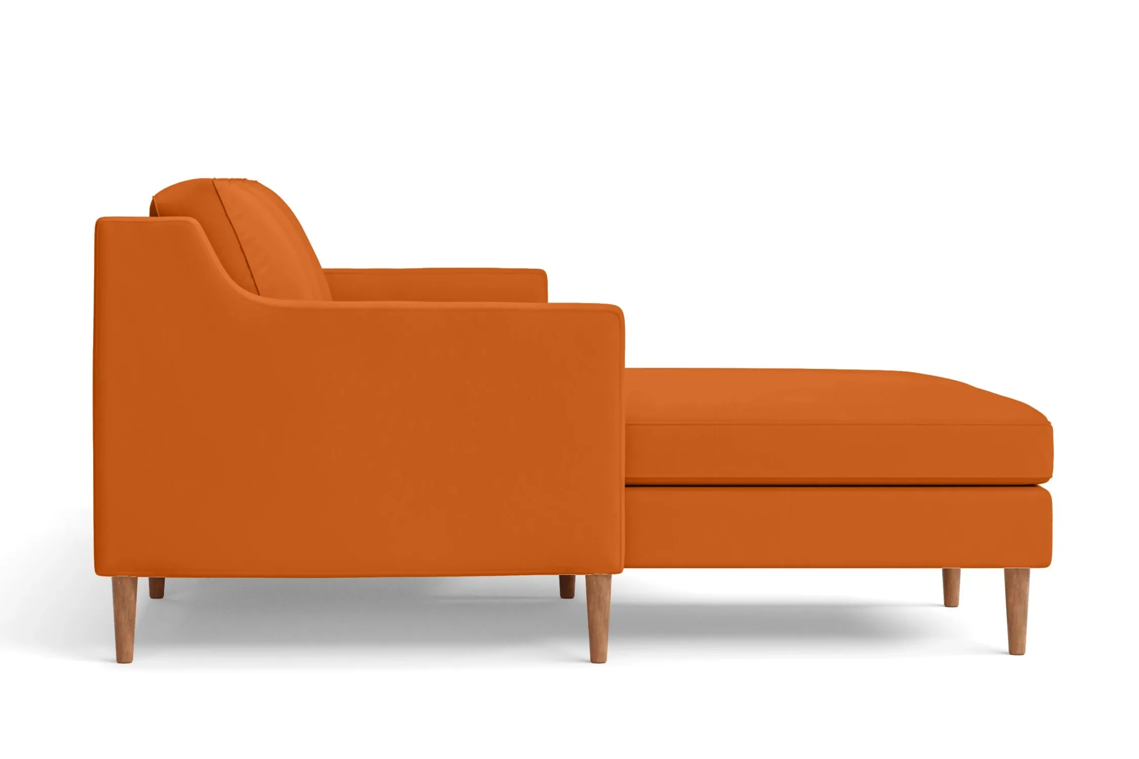 Greco 3 Seater Left Hand Facing Chaise Lounge Corner Sofa Orange Leather