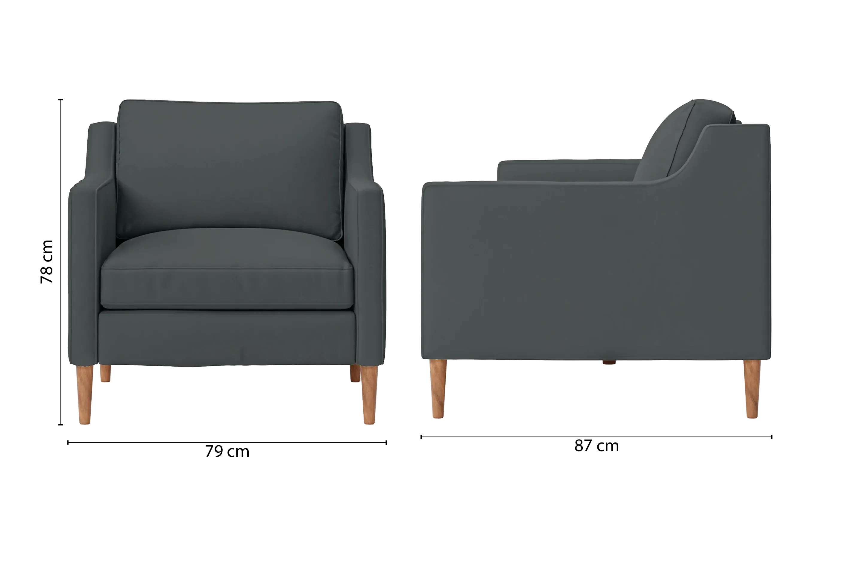 Greco Armchair Slate Leather