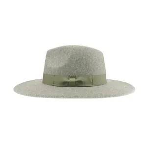 Grosgrain Bow Vegan Felt Hat in Heather Sage