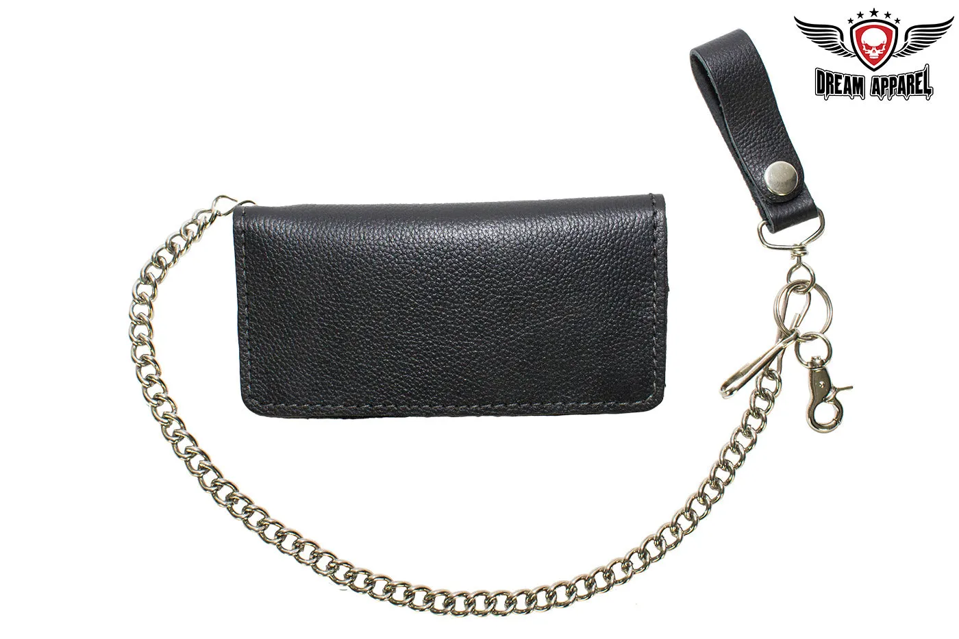 Heavy Duty Black Leather Chain Wallet