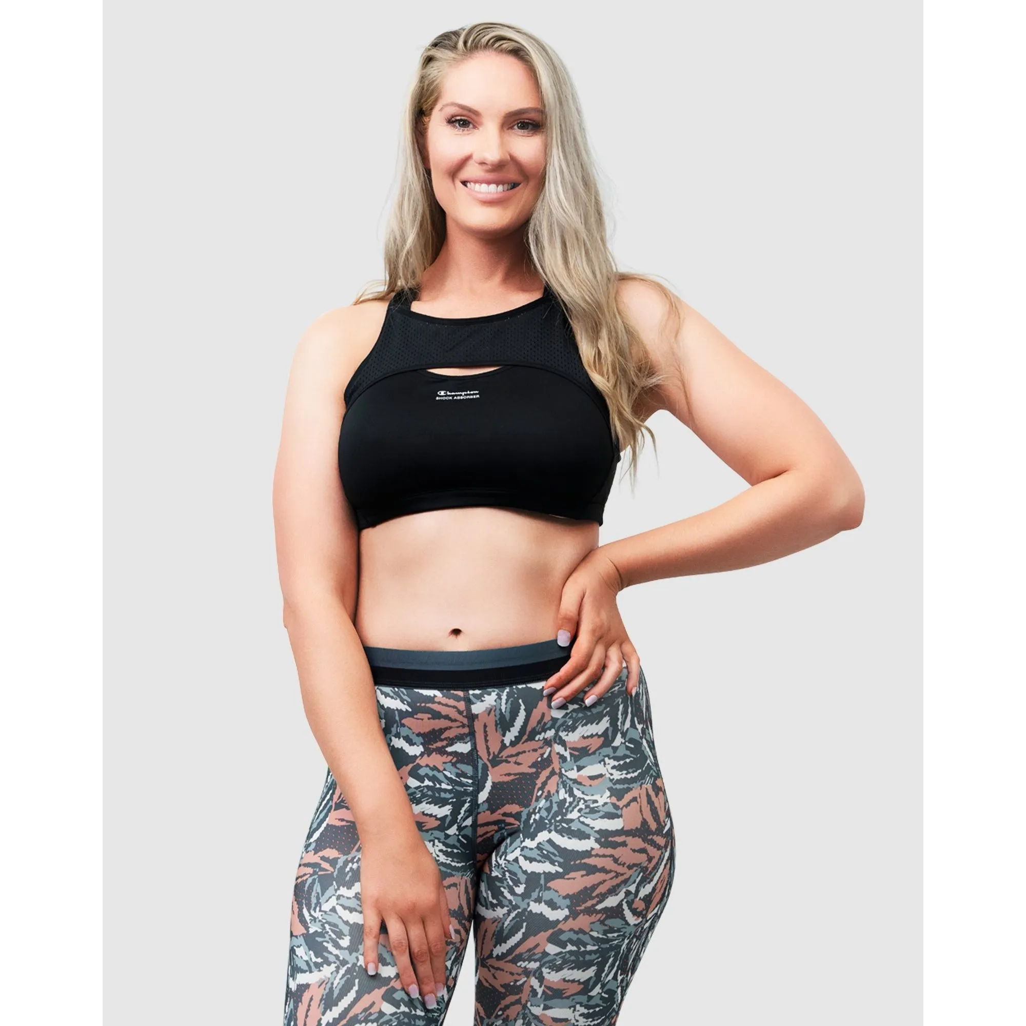 High Impact Active Crop Top Sports Bra-Black