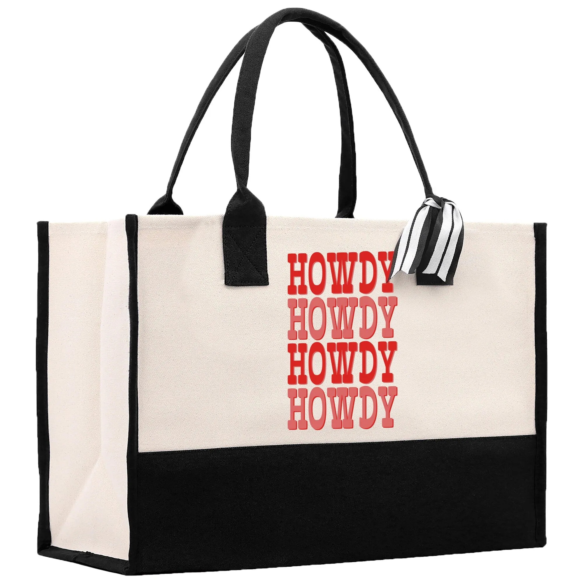 Howdy Cotton Canvas Tote Bag Cowgirl Tote Bag Western Bag Yeehaw Southern Bag Farmgirl Bag Texas Girl Howdy Bag