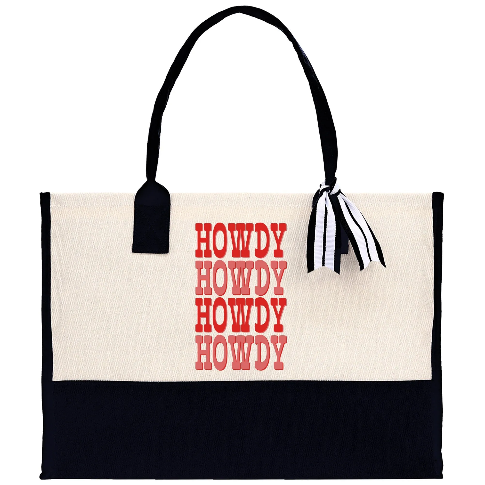 Howdy Cotton Canvas Tote Bag Cowgirl Tote Bag Western Bag Yeehaw Southern Bag Farmgirl Bag Texas Girl Howdy Bag