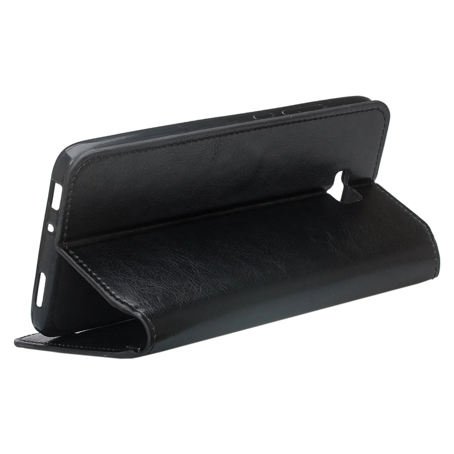 Huawei Ascend XT Case, Pu Leather Magnetic Fold[Kickstand] Wallet Case with ID & Card Slots for Ascend XT - Black