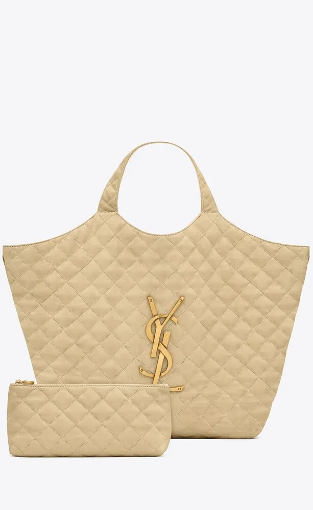 Icare Maxi Shopping Bag In Quilted Suede