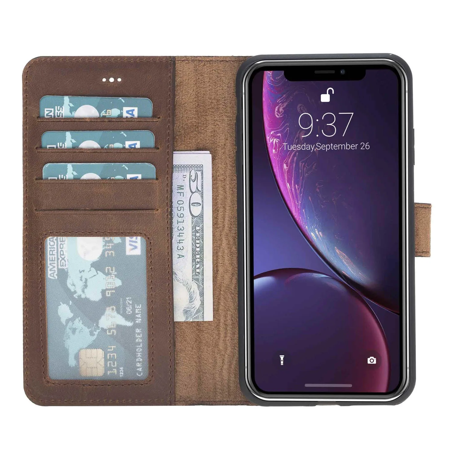 iPhone XR  Leather Wallet Case