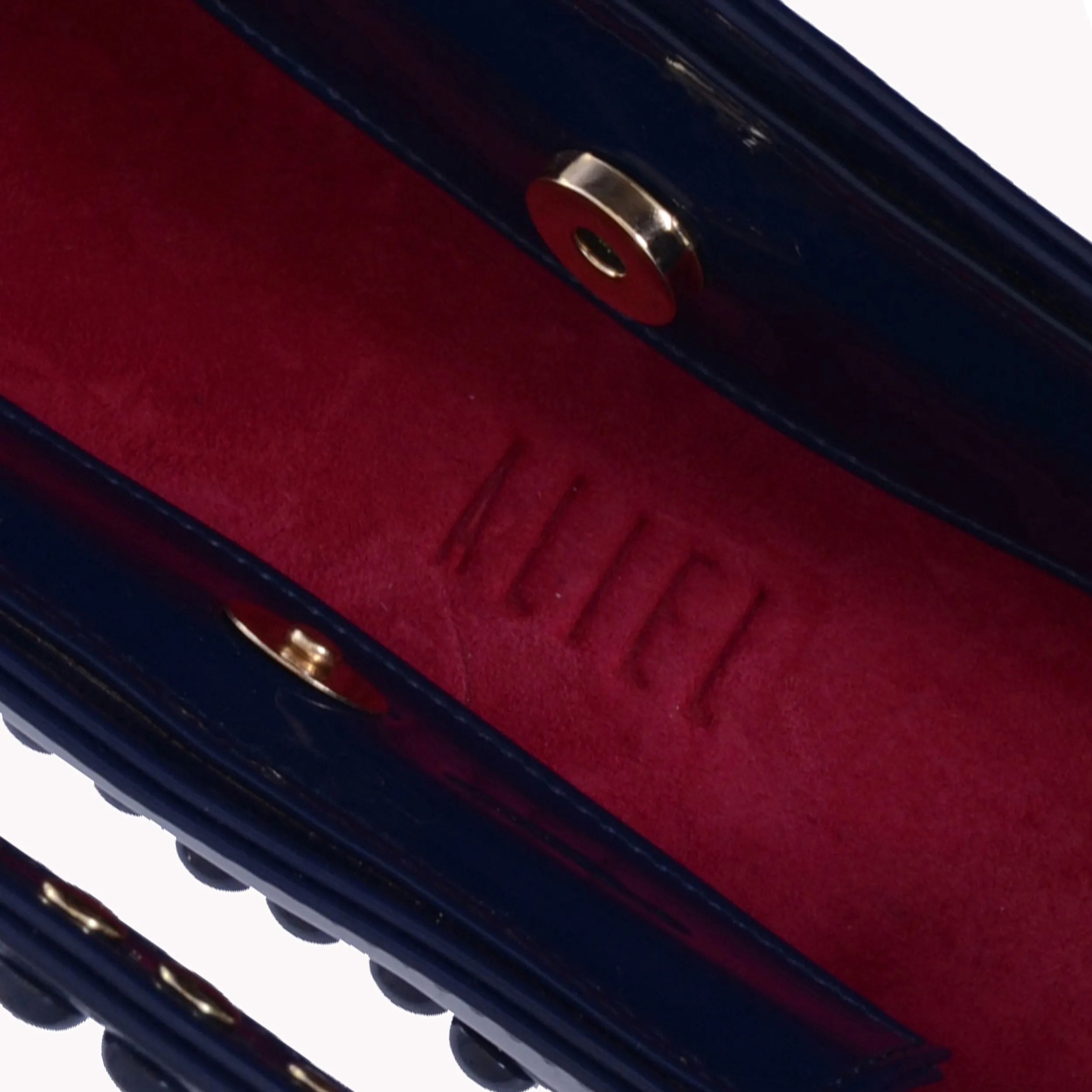 Jalila Navy Patent Leather Bag