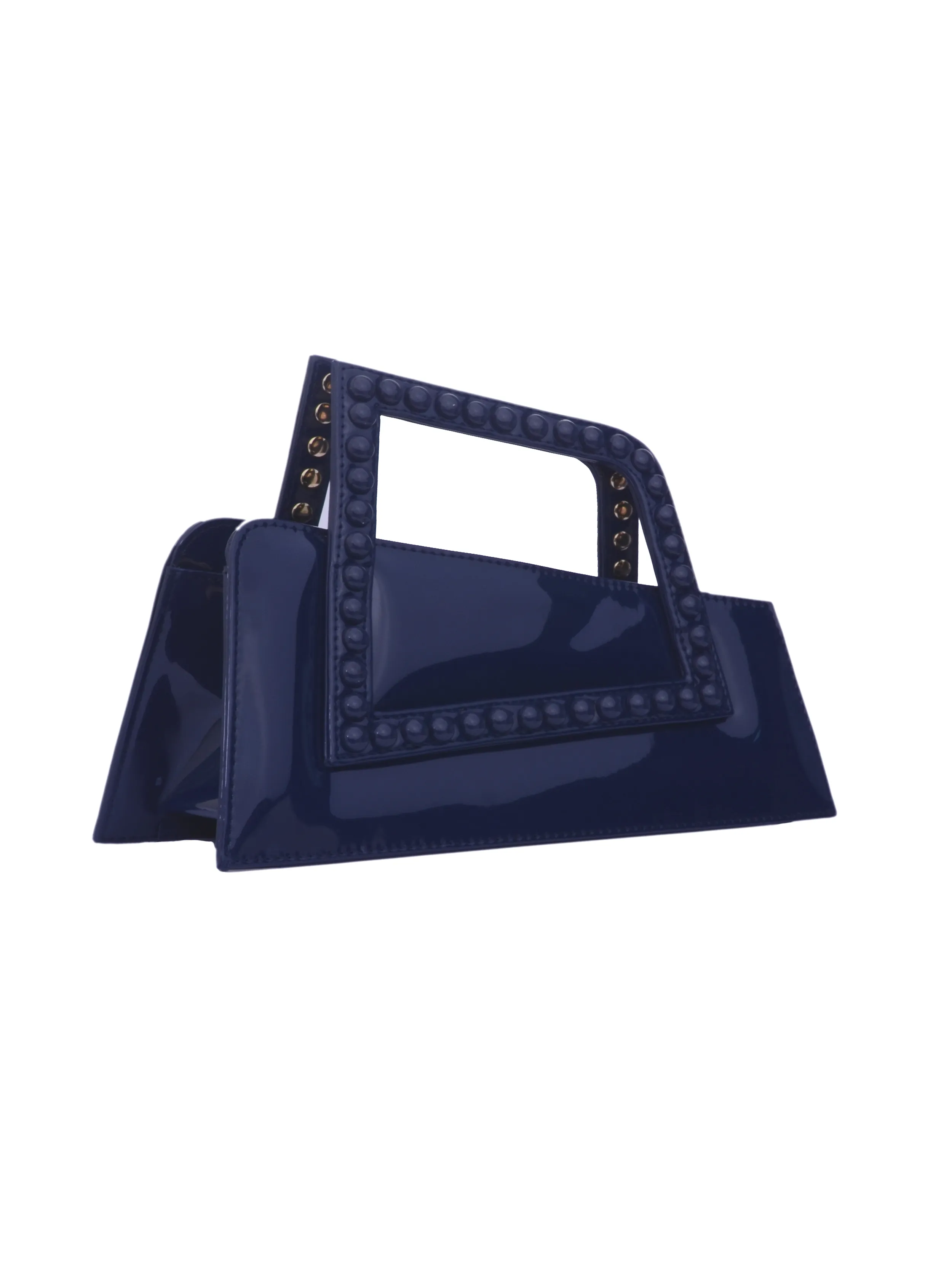 Jalila Navy Patent Leather Bag