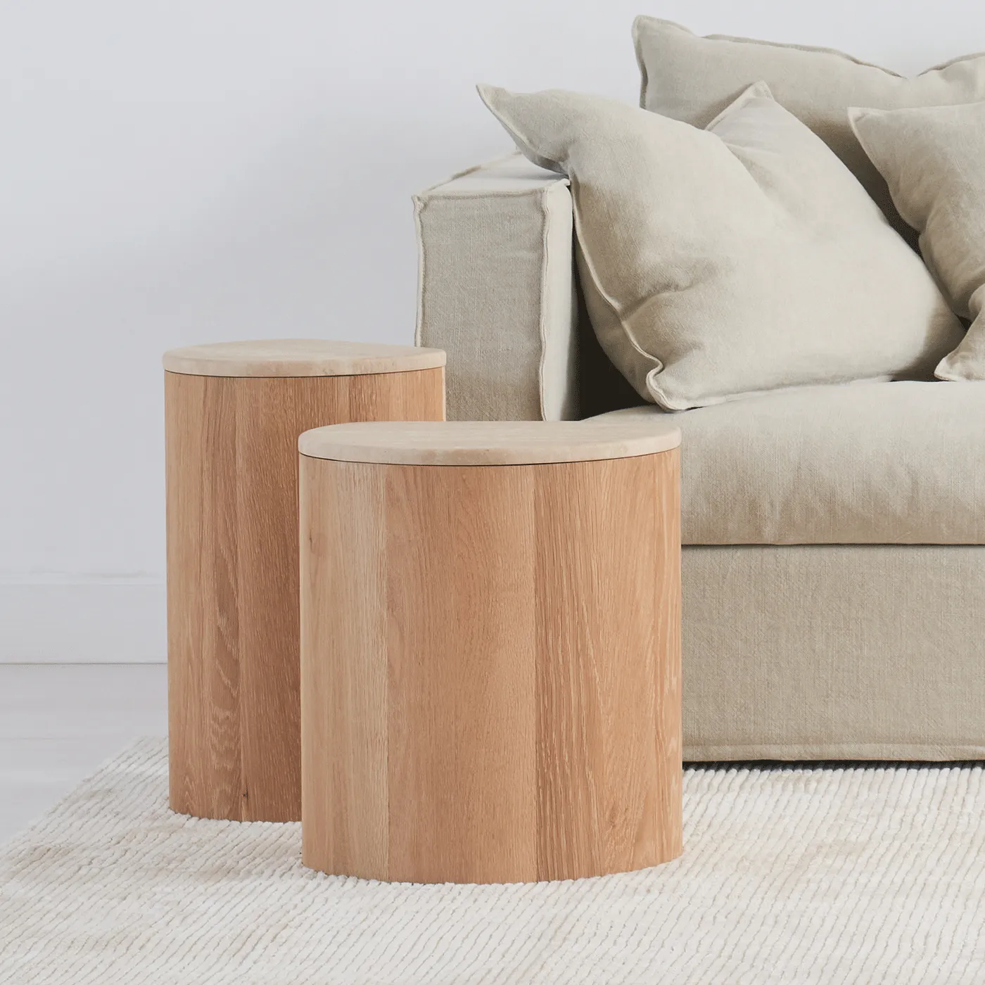 JUNO Travertine Side Table