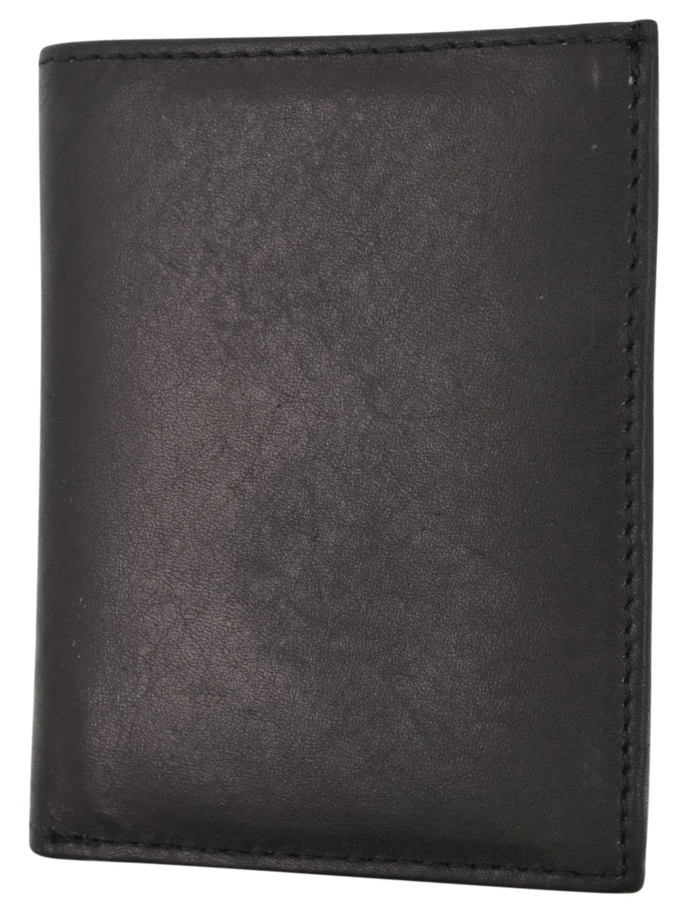 K300 (C)/Small Children Black ID Card Holder with Coin Pocket Trifold Genuine Leather Wallet Kids