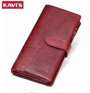 KAVIS Genuine Leather Women Wallet