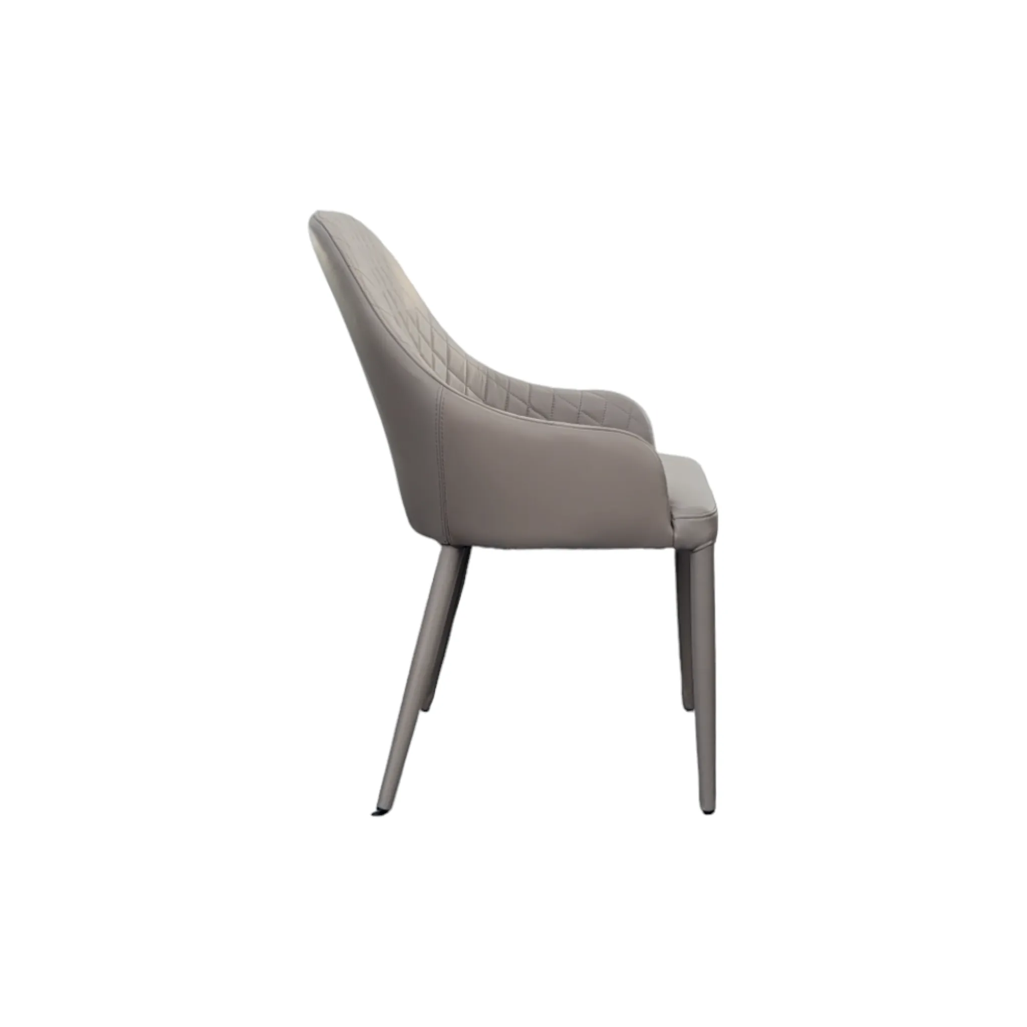 Kosta Dark Grey Leather Dining Armchair