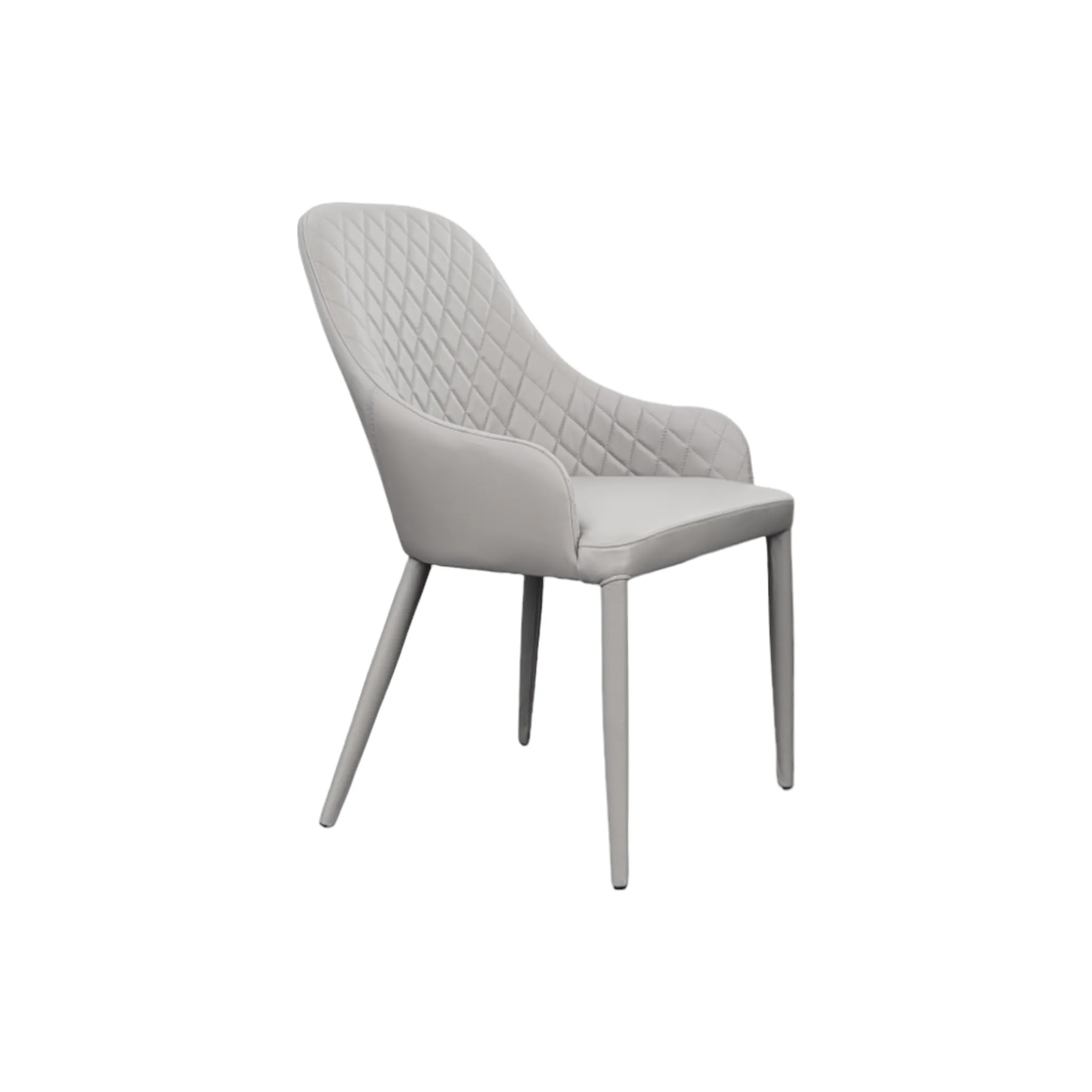 Kosta Light Grey Leather Dining Armchair