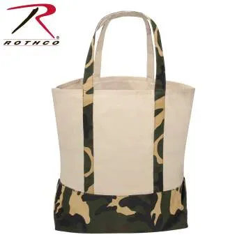 Large Camo Canvas Tote Bag