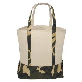 Large Camo Canvas Tote Bag