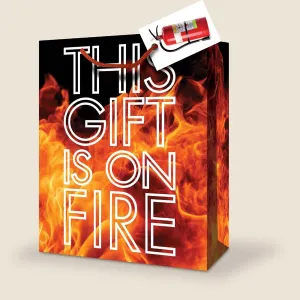 Large "This Gift is on Fire" Gift Bag, 1 Count