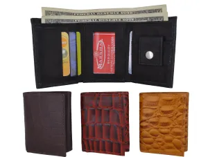 Leather Children Trifold Wallet Kids Ostrich Print 71825 OS