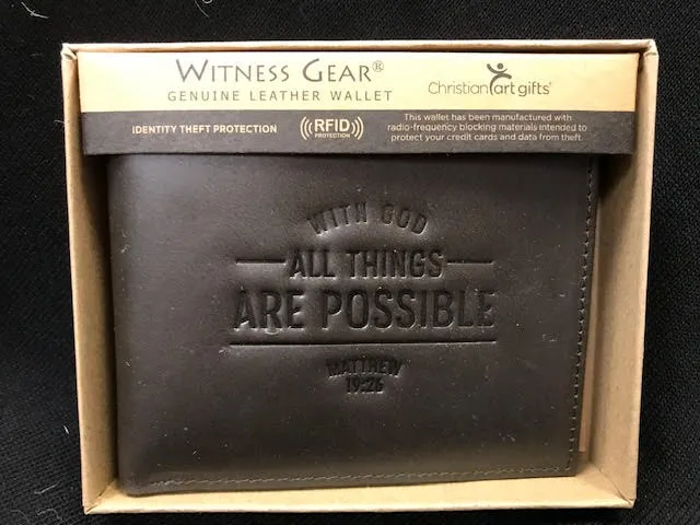 Leather Wallet With God All Things Are Possible