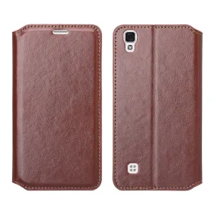 LG Tribute HD | X Style | Volt 3 Case, Pu Leather Magnetic Flip Fold[Kickstand] Wallet Case with ID & Card Slots - Brown