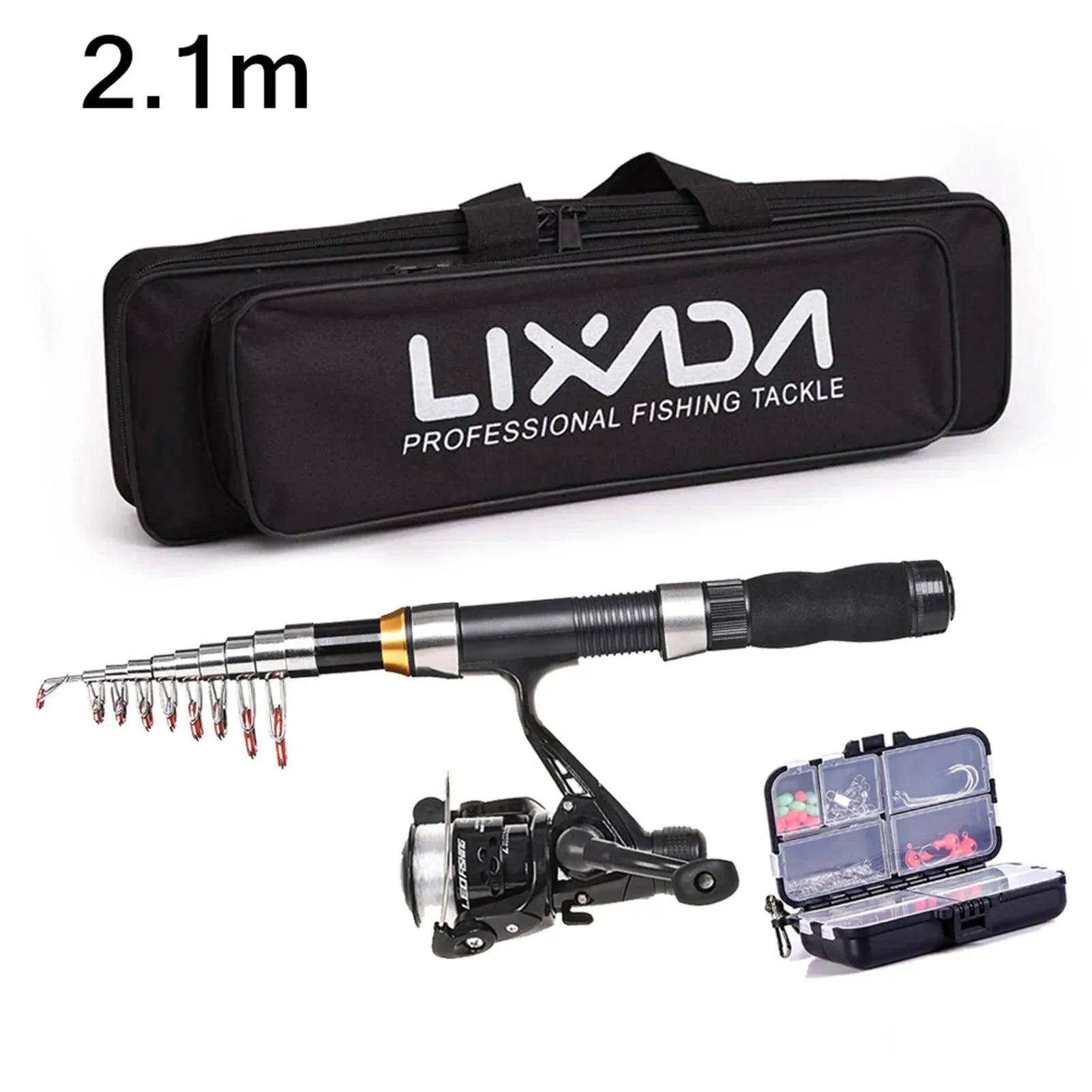 Lixada Fishing Rod & Reel Combo Kit 2.1m - Fishing Starter Pack