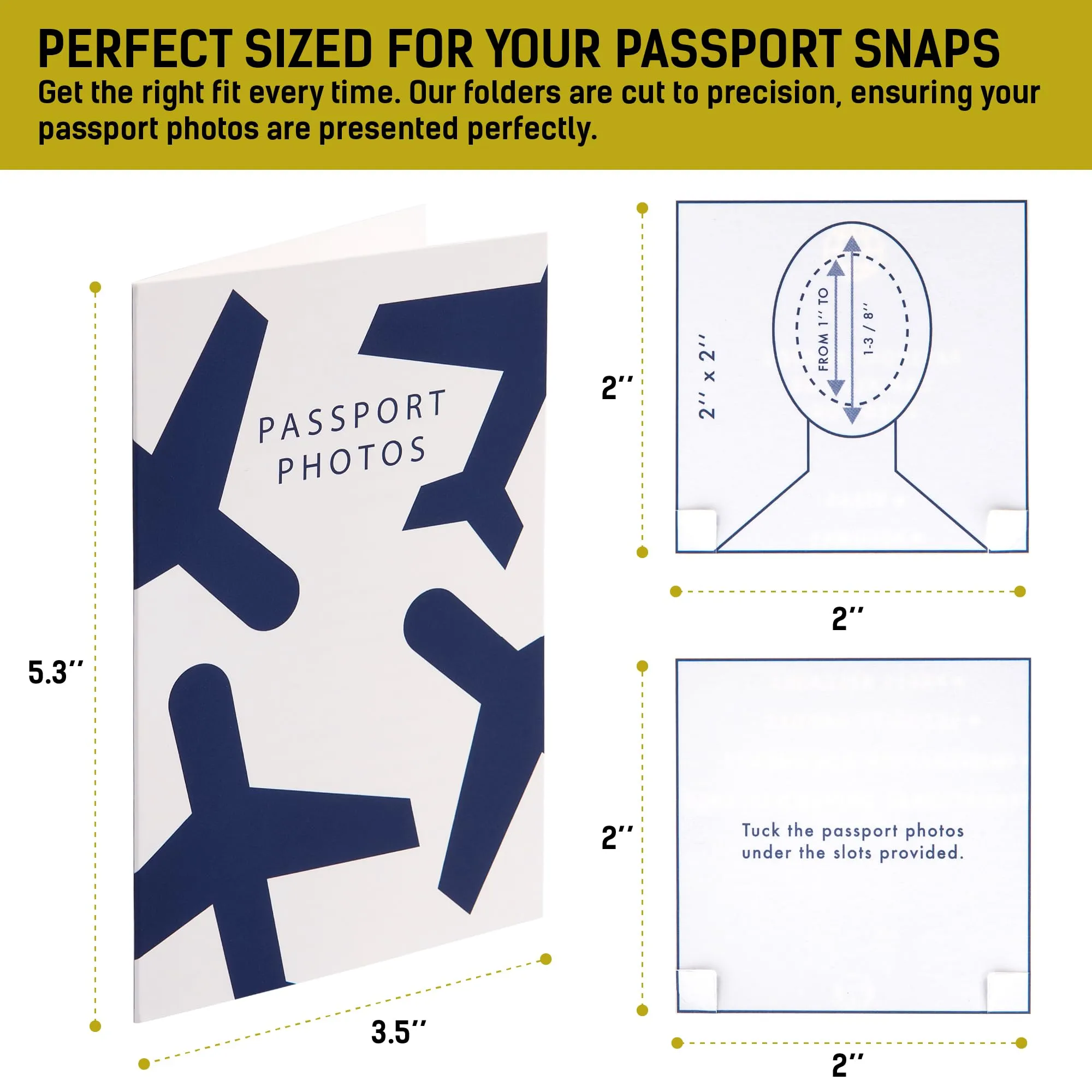 LOSTRONAUT Passport Photo Holders - 150 Pack Passport Photo Holder Folders with Pockets or Compartments for 2x2 Passport Photo Print, Picture Holder, Travel Document Organizer, Small Business Supplies