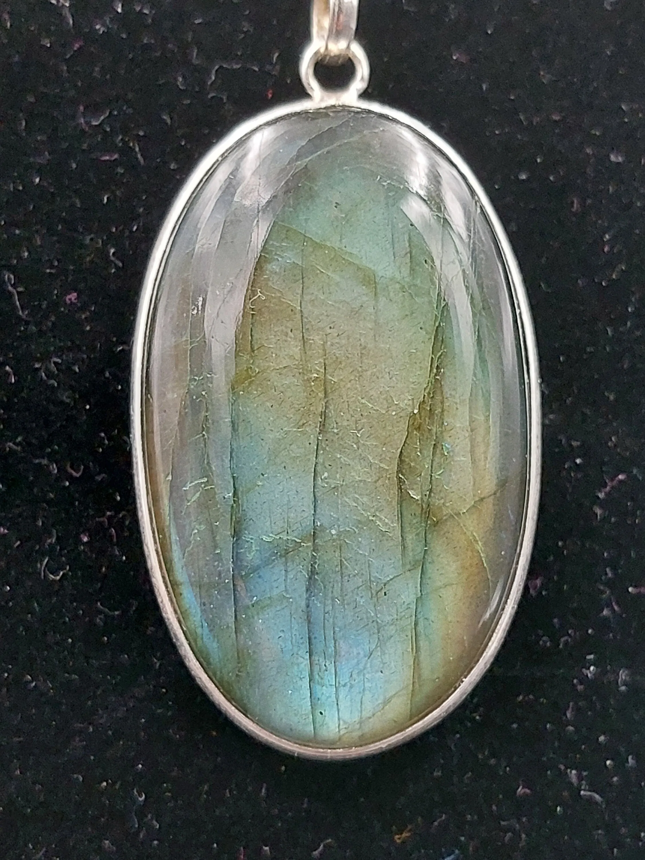 Luxury Labradorite Sterling Silver 925 Pendant Cabochon Cut Healing Crystal Accessories Zodiac Mineral Stone