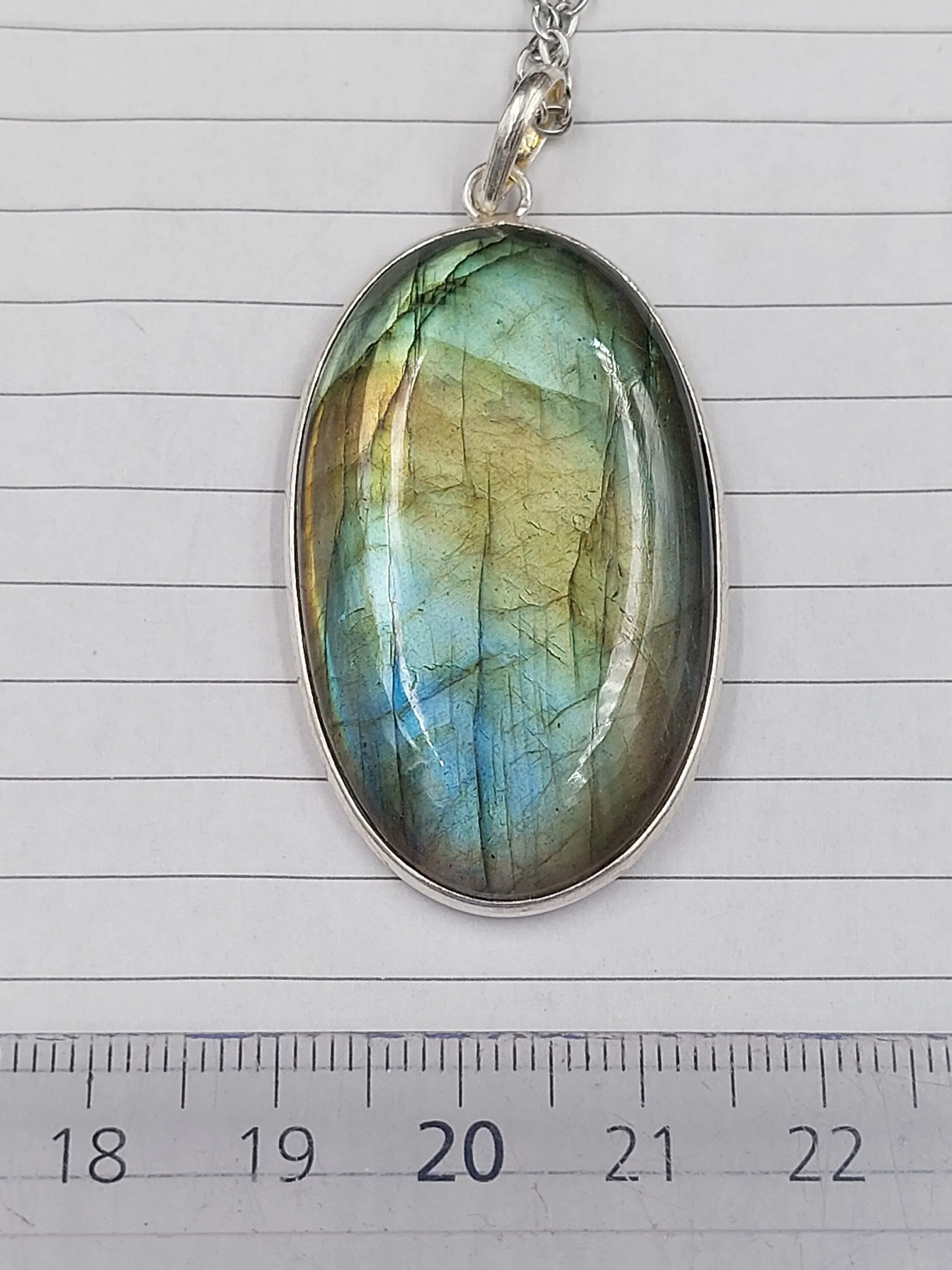 Luxury Labradorite Sterling Silver 925 Pendant Cabochon Cut Healing Crystal Accessories Zodiac Mineral Stone