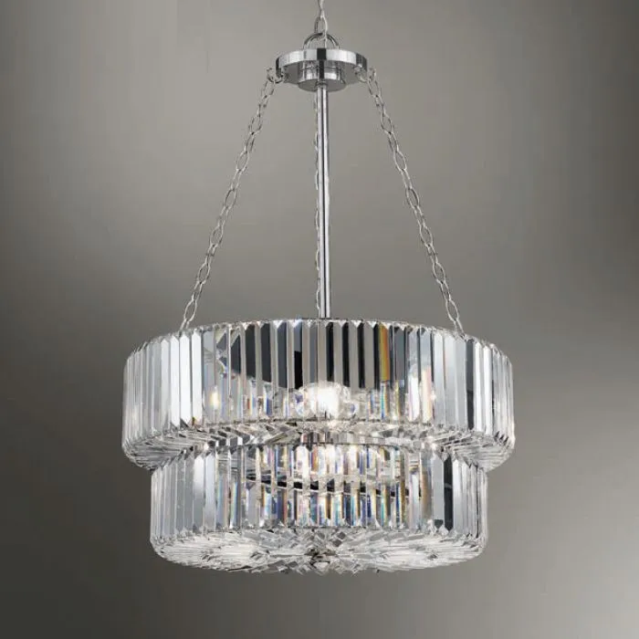 Luxury Nine Light Glass Prism Hanging Light With Custom Finishes