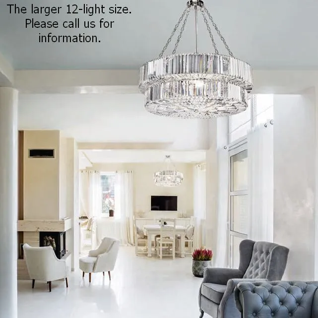 Luxury Nine Light Glass Prism Hanging Light With Custom Finishes