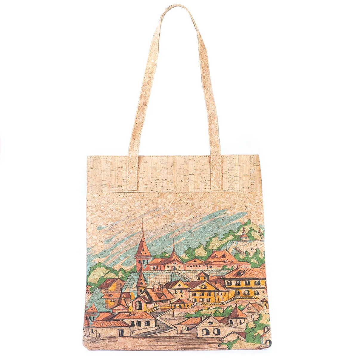 Mandala Print Cork Women's Tote Shopping Bag