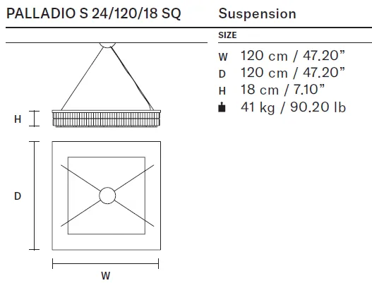 Masiero Palladio - Square Pendant or Flush Fitting