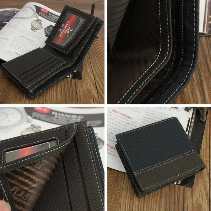 Mens Leather Bifold Money Card Holder