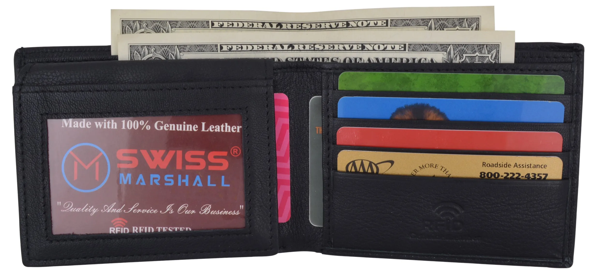 Men's Slim Bifold RFID Security Blocking Premium Leather Credit Card ID Wallet