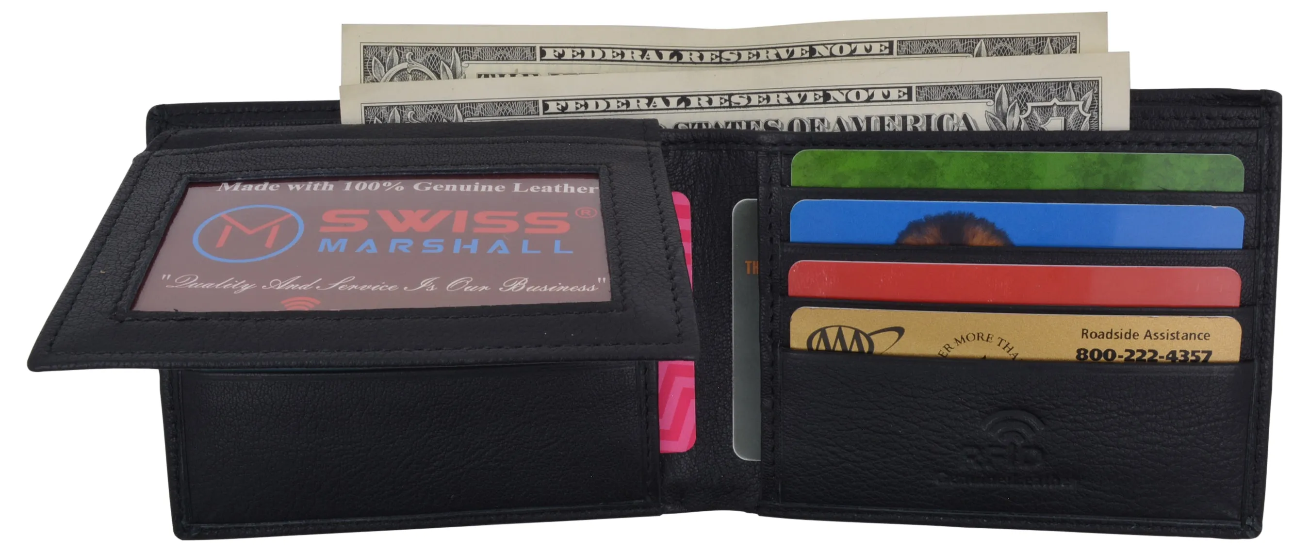 Men's Slim Bifold RFID Security Blocking Premium Leather Credit Card ID Wallet