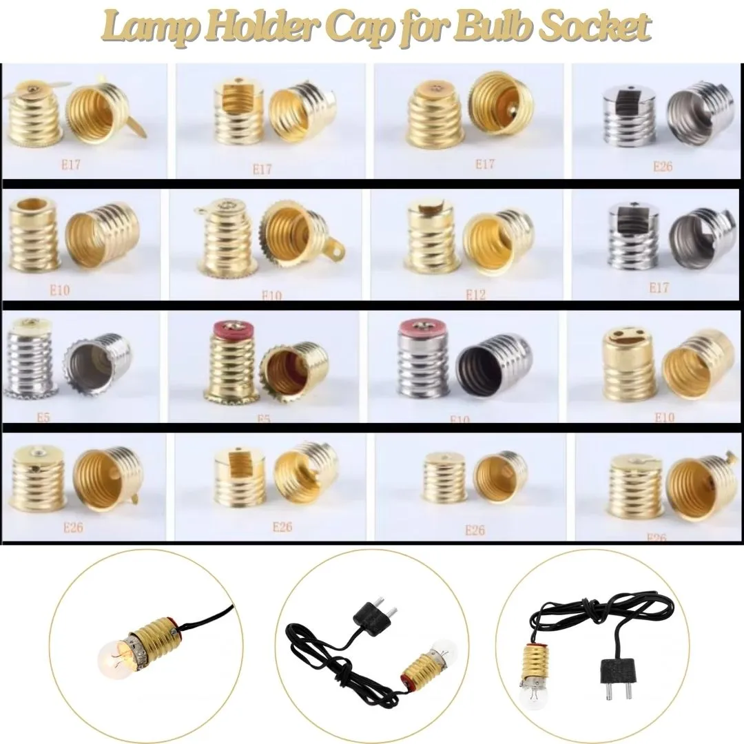 Metal Base Cap for Edison Screw Mini Bulb Holder