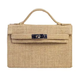 Micro Kelly Style Jute Handbag